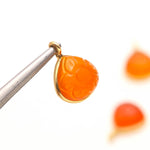 Load image into Gallery viewer, Natural Carnelian Flower Pedant 17mm, 925 Sterling Silver Gold Pendant Orange Carnelian Heart Shape Charm Pendant For DIY Jewelry