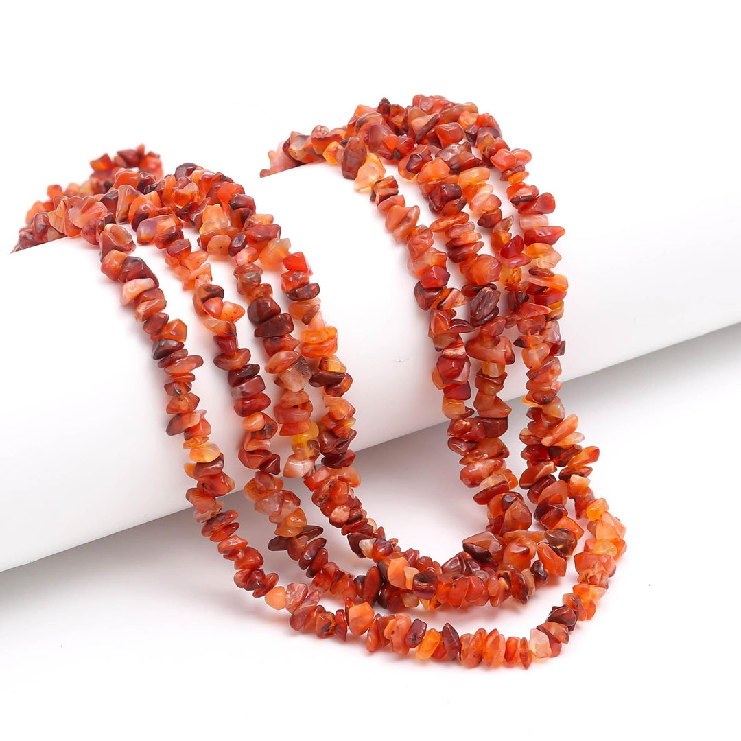 Natural Carnelian Uncut Beads Strand, AAA Orange Carnelian Chips Beads for Jewelry Making, 16" Inch Gemstone Uncut Beads, Freeform Uncuts