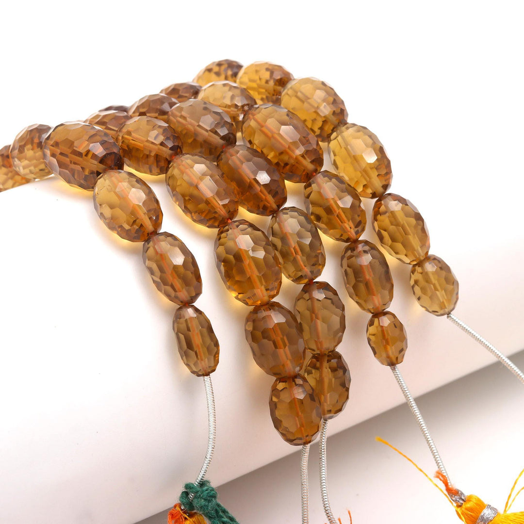 Amazing Bear Quartz Oval Shape Briolettes Beads, Natural Honey Quartz Oval Beads, Football Cutting Oval Beads for Jewelry Making, 11-16 MM