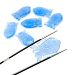 Load image into Gallery viewer, Blue Chalcedony Handmade Fish Carving ~ Fish Shape Carving Gemstone Briolette's ~ Jewelry Making Loose Gemstones ~ 1 Pieces 25X15mm