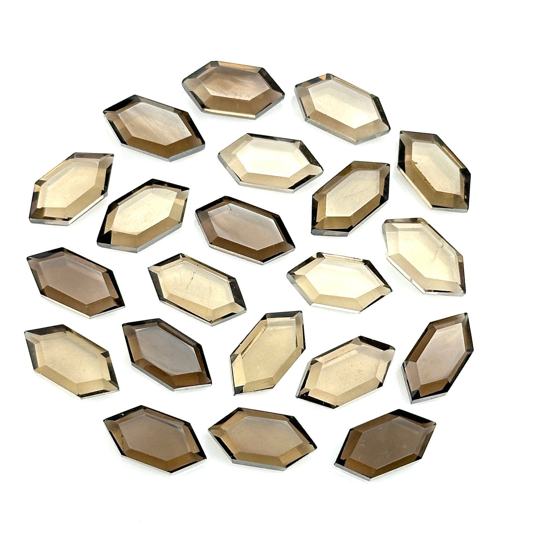 Natural Smokey Quartz Hexagon Beads, New Fancy Shape Charms For Jewelry, 7X14 Geometrical Shape Gemstone Beads, Wholesale Carving Beads