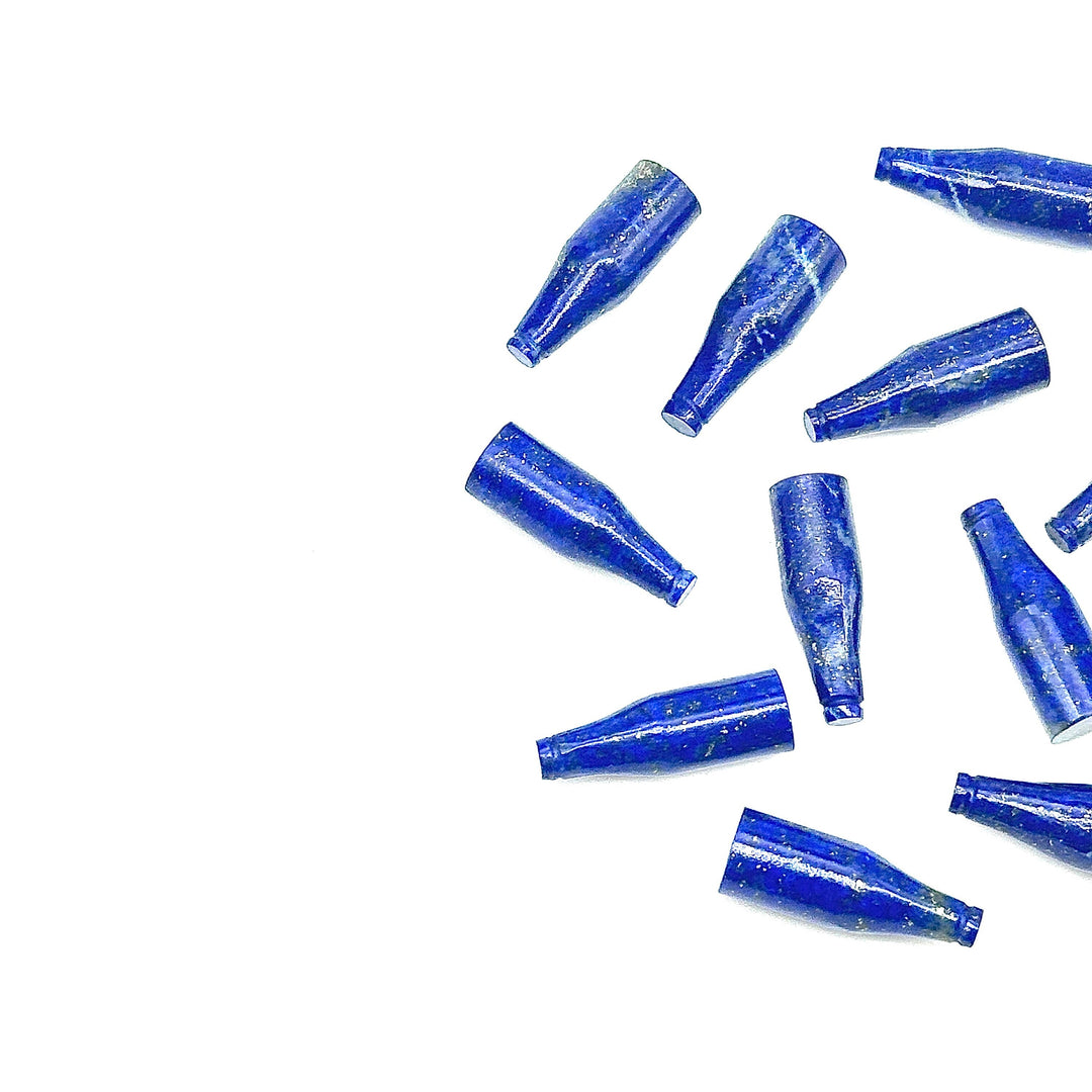 Natural Lapis Lazuli Bottle Carving Beads, Vine Bottle Shape Carved Gemstone, Jewelry Making Charms, 7X21 MM Lapis Tiny Healing Pendants