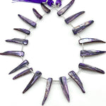 Load image into Gallery viewer, Amazing Long Sea Pearl Beads, Coated Teeth Shape Pearl Gemstone, 26 MM Fancy Jewelry Making Wholesale Beads, Purple Sea Pearl for Diy Craft
