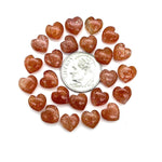 Load image into Gallery viewer, Red Sunstone Heart Briolettes: AAA Gemstone Beads, Hand Carved 8mm