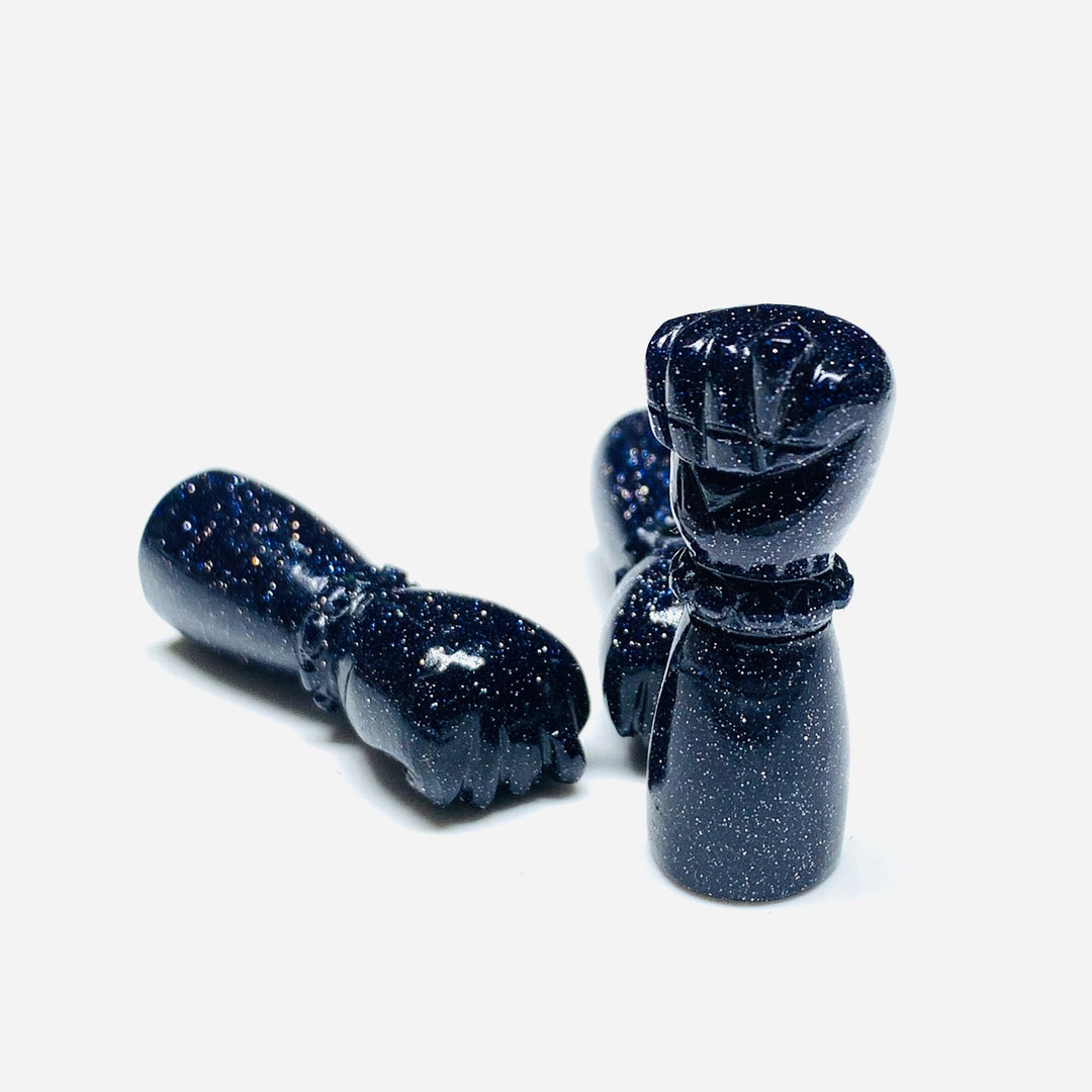 1,2,3,4,5 Pcs Black Sunstone Hand Carved Hand Shape, Carved Hand Shape Gemstone For Jewellery, Hand Shape Gemstone, 31X10 mm