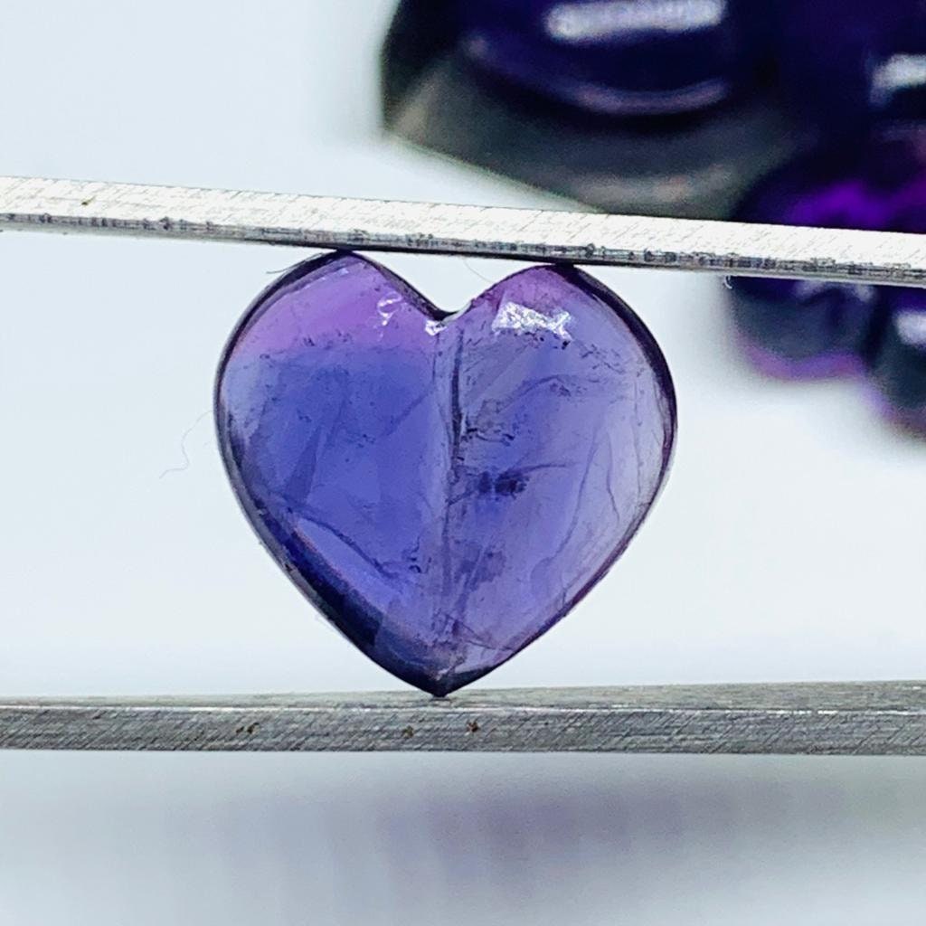 2,3,4,5,6 pcs 100% Natural Purple Amethyst Heart Shape Gemstone, Natural Heart Shape Gemstone, Gemstone For Jewlery, 11 mm (Approx)