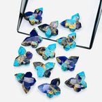 Load image into Gallery viewer, Beautiful Mohave Copper Turquoise Butterfly Shape Beads, Sky Blue &amp; Dark Blue Faceted Butterfly Gemstone, Blue Turquoise Carvings 14x10 MM