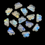 Load image into Gallery viewer, Flashy Rainbow Moonstone Clouds Shape Beads, Rainbow Smooth Cloud Beads, Carved Cloud Gemstone Charms, 12 MM, Loose Carved Briolettes