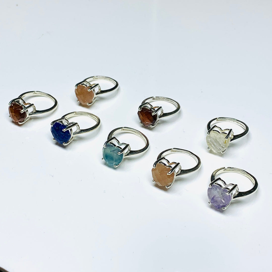 925 Silver, AAA Quality 100% Natural Gemstone Adjustable Rings, Star Shape Gemstone, Star Shape Carving, Gemstone For Jewellery, 10 mm