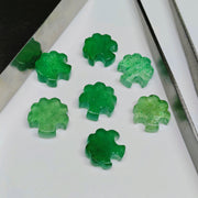 2,3,4,5,6 pcs 100% Natural green strawberry tree Shape Carved Gemstone, Loose Gemstone, fancy Shape Gemstone , Carved Gemstone 12X12mm.