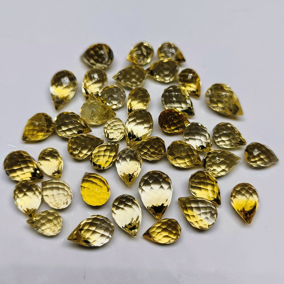 AAA+ Quality Citrine Teardrop Shape Beads, Faceted Citrine Drop Shape Gemstone Beads, 6X8 - 7X9 MM, Jewelry Making Briolette's Natural Beads