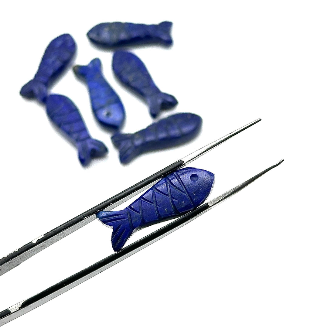 Lapis Lazuli Fish Beads: AAA Blue Briolettes, Carved Gemstone Charms