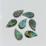 Load image into Gallery viewer, 2,3,4,5,6  pcs 100% Natural labradorite fancy Shape Carving, Hand carved Fancy shape Gemstone, carved Gemstone jewelry Making,18X10 mm