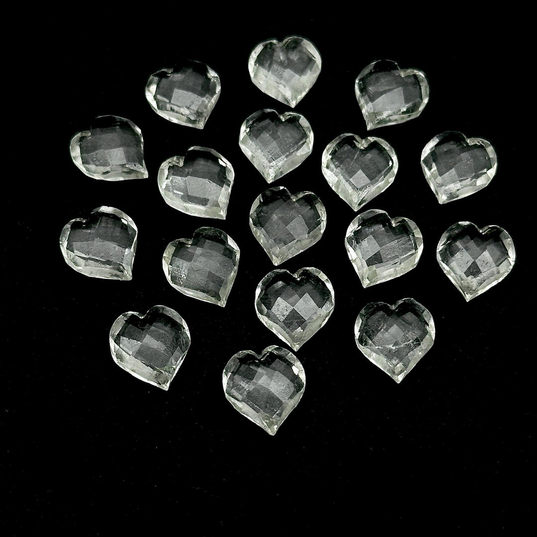 AAA Crystal Quartz Heart Shape Beads, Clear Quartz Hand Carved Heart Charms for Jewelry Making, Faceted Heart Shape Briolette's, 13 MM