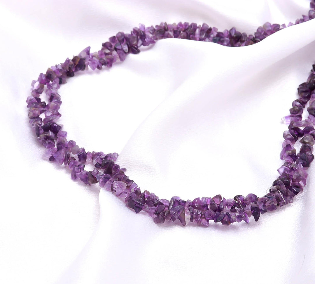 Purple Amethyst Beads Strand, Natural Amethyst Carnelian Chips Beads for Jewelry Making, 16" Inch Gemstone Uncut Beads, Freeform Uncuts