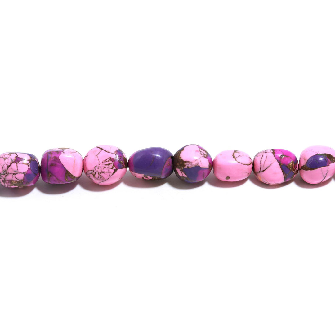 Pink & Purple Mohave Turquoise Smooth Tumble Shape Beads, 8-9 MM Wholesale Loose Gemstone Tumble Beads for Jewelry Making