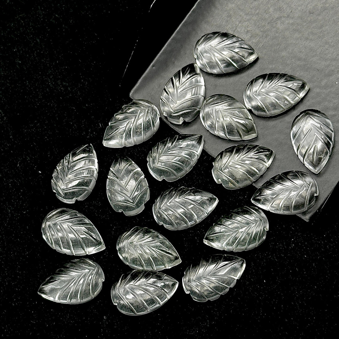 Amazing Crystal Quartz Leaf Shape Briolettes, AAA Clear Crystal Hand Carved Leaf Shape Gemstone Beads, Leaf Beads, 14 MM Loose Leaf Charms