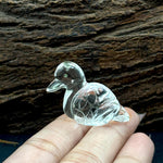 Load image into Gallery viewer, Crystal Quartz Duck Carving: Handmade Gemstone Bead (22x30mm)