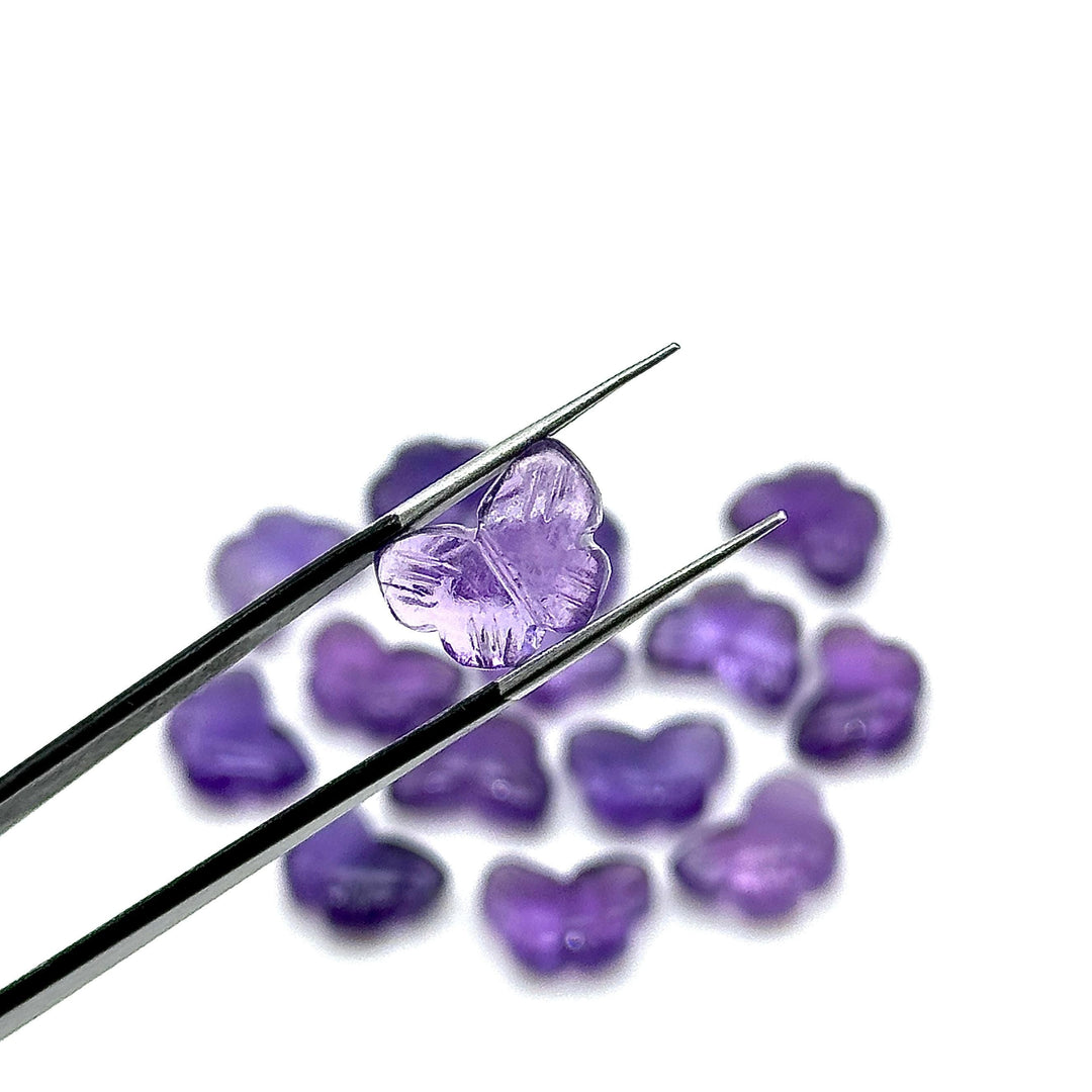 Amazing Amethyst Hand Carved Butterfly , Natural Amethyst Faceted Butterfly Briolettes, Purple Amethyst Loose Gemstone Charm Beads 13MM