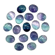 Natural Multi Fluorite Scarab Shape Beads, Hand Carved Fluorite Scarab Beads, Insect Shape Gemstone Beads, 12 MM, Scarab Charm for Jewelry