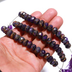 Load image into Gallery viewer, AAA Copper Amethyst Faceted Beads, Copper Amethyst Faceted Rondelle Beads, 9-10 MM Healing Gemstone Beads for Jewelry, Amethyst Loose Beads