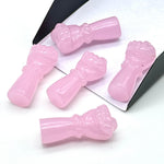 Load image into Gallery viewer, Amazing Pink Chalcedony Hand Shape Carving, Handmade Punch Shape Stone, 27 MM Loose Hand Fist Charm For Jewelry Making, Hamsa Charms Beads