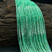 Natural Chrysoprase Shaded Box Beads, Green Chrysoprase Gemstone Box Shape Beads, 3 MM Cube Shape Faceted Beads For Jewelry, 13 Inch Strand