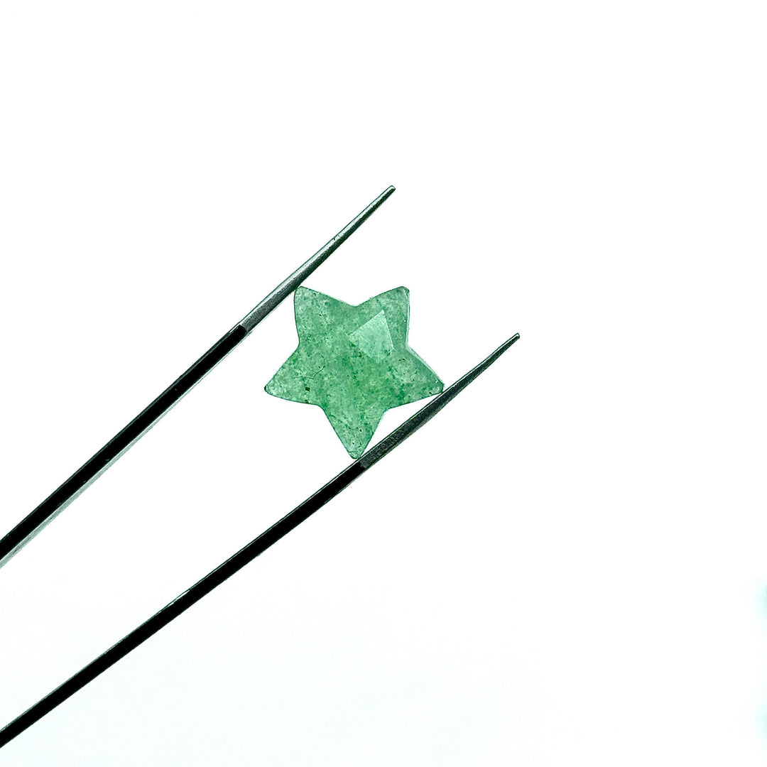 Natural Green Strawberry Star Shape Briolettes, Strawberry Quartz Star Beads, Hand Carved Star for DIY Crafts, Shiny Star for Jewelry, 15 MM