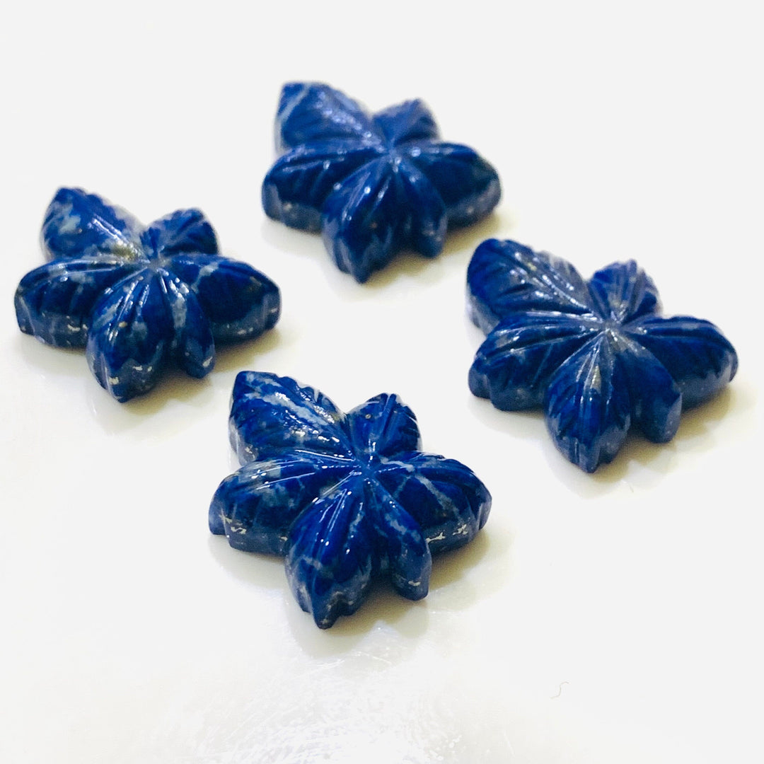 1,2,3,4,5 pcs  100% Natural Lapis Lazuli Leaf Shape Carved Gemstone, Leaf Shape Carving, Carved Gemstone For Jewellery 22X17 mm