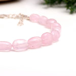 Load image into Gallery viewer, Natural Rose Quartz Smooth Tumble Beads Bracelet, Pink Quartz Nuggets Shape Beads Bracelet, Jewelry Gifts, Fancy Jewelry for Girls, 8 MM