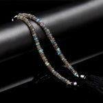 Load image into Gallery viewer, Faceted Labradorite Rondelle Beads: Flashy Black Rainbow Gemstone Strand, 8-9 mm