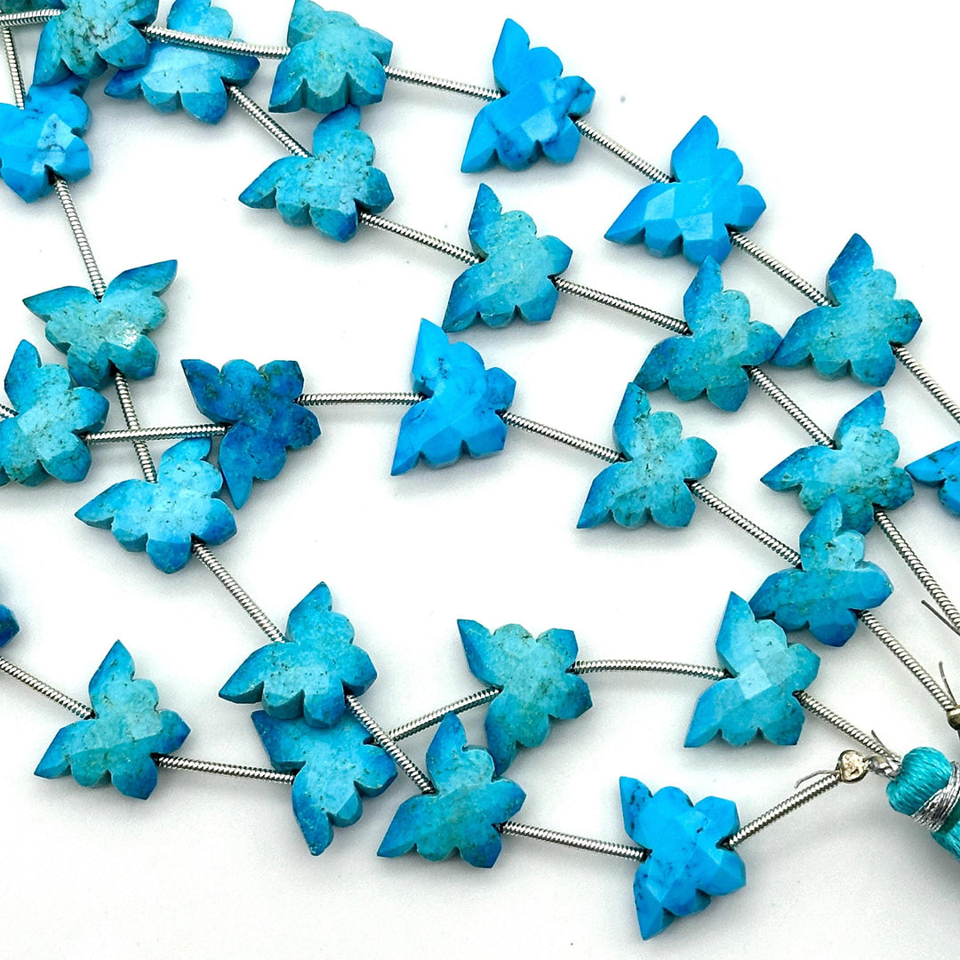 Blue Turquoise Butterfly Beads, AAA Turquoise Faceted Butterfly Gemstone Briolette's, Blue Butterfly Charms For Jewelry 14x10 MM
