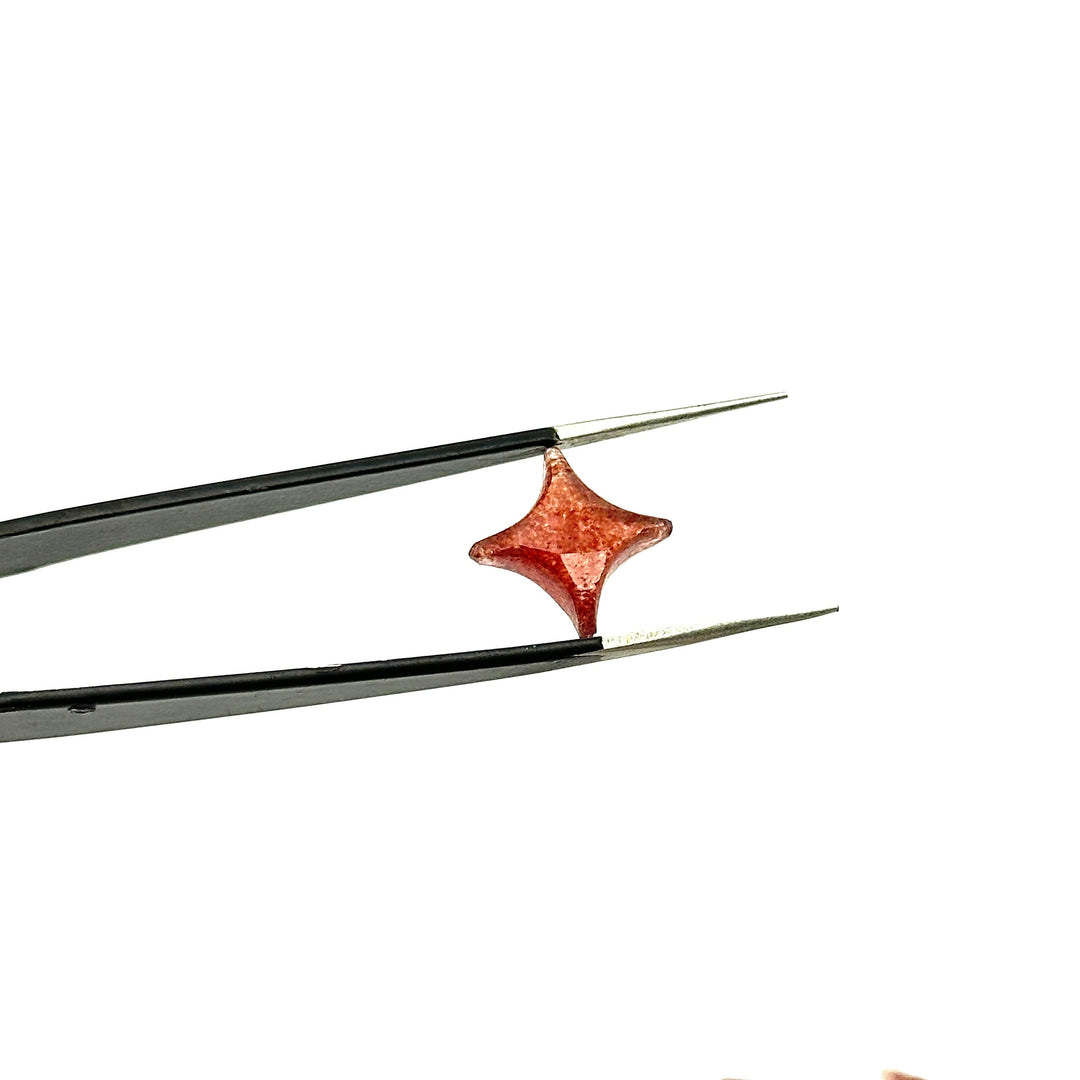 Strawberry Quartz Ninja Star Shape Carving Beads, Fancy Star Shape Gemstone Beads, 11X15 MM Jewelry Making Star Shape Briolettes Loose Beads