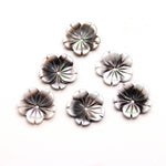 Load image into Gallery viewer, Superb Pearl Flower Shape Beads, Black &amp; White Pearl Mini Flower for Jewelry Making, Hand Carved Floral Beads, 12 MM, Center Hole Bead, 1 Pc
