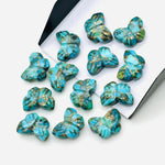 Load image into Gallery viewer, AAA Copper Turquoise Butterfly Shape Beads, Turquoise Hand Carved Butterfly Briolettes, Gemstone Carving Beads, 13 MM Jewelry Making Charms