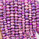 Load image into Gallery viewer, Purple Pink Copper Turquoise Beads, Copper Tuquoise Smooth Rondelle Beads, 8-10 mm, 4 Inch Line, Wholesale Beads, Jewelry Making Beads