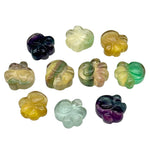 Load image into Gallery viewer, AAA+ Quality Rainbow Fluorite Hand Carved Dog Paw, Gemstone Paw Carving, 13 MM Paw Charm, Dog Cute Paws for Jewelry, Dog Jewelry Beads