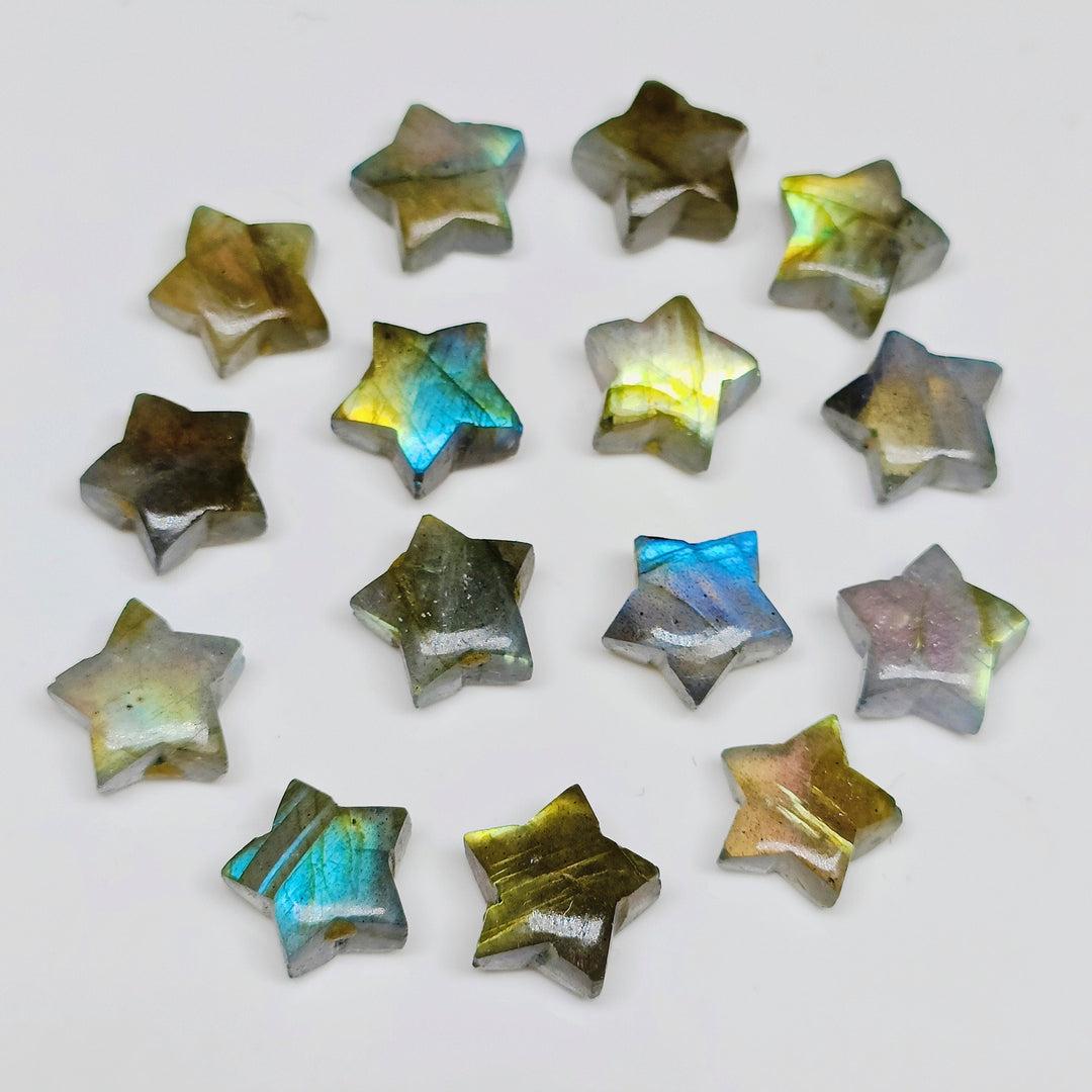 AAA Natural Labradorite Star Shape Briolettes, Flashy Labradorite Hand Carved Smooth Star Beads, Star Charm for Jewelry Making, 10 MM