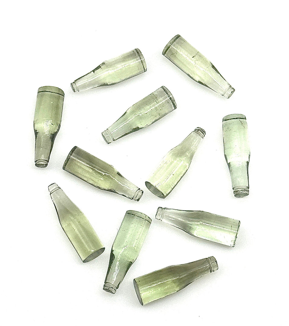 Miniature Natural Green Amethyst Bottle Carving Beads, Bottle Shape Carved Gemstone, Jewelry Making Charms, 7X21 MM Amethyst Tiny Bottle