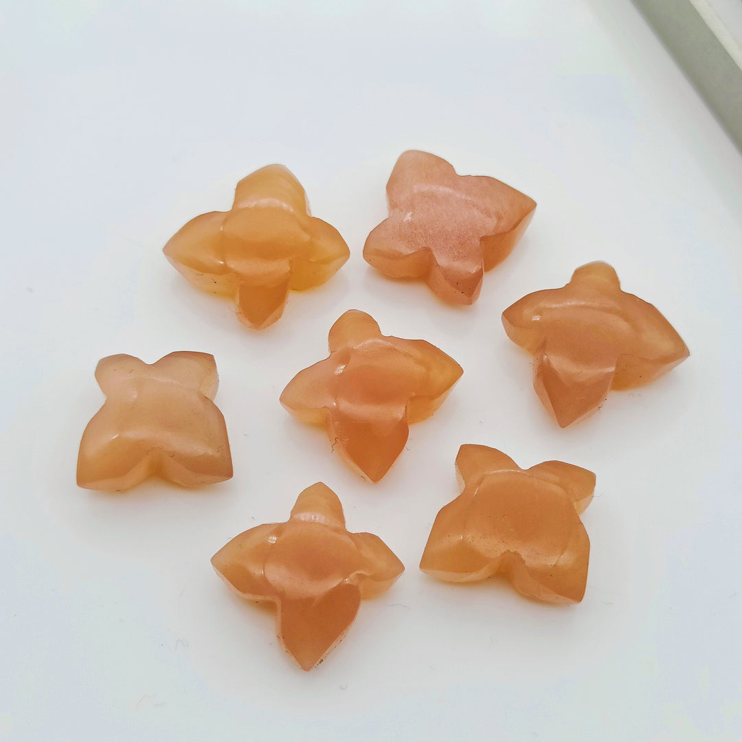 Natural Peach Moonstone Butterfly Shape Gemstone Beads, Hand Carved Smooth Butterfly Beads, Wholesale Loose Gemstone Beads 13X9-14X10 MM