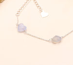 Load image into Gallery viewer, AAA Lace Agate Heart Shape Beads Bracelet, Lace Agate Heart Beads Bracelet, Women's Gift Chain Bracelet, 925 Silver Bracelet/Anklets