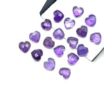 Load image into Gallery viewer, Natural Purple Amethyst Heart Shape Briolettes, AAA Amethyst Heart Shape Faceted Gemstone Beads, Loose Wholesale Heart Charm Beads, 8 MM