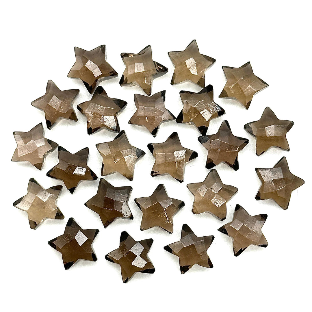 Natural Smokey Quartz Star Shape Briolettes, AAA Brown Quartz Faceted Star Beads, Wholesale Loose Beads for Jewelry, 12 MM, Star Crystals