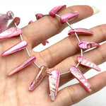 Load image into Gallery viewer, Beautiful Long Pink Sea Pearl Beads, Coated Teeth Shape Pearl Gemstone, 26 MM Fancy Jewelry Making Wholesale Beads, Sea Pearl for Diy Craft