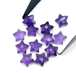 Load image into Gallery viewer, Purple Amethyst Carved Star Shape Briolettes, Natural Amethyst Faceted Star Shape Beads, Wholesale Beads for Jewelry, 12 MM, AAA Amethyst