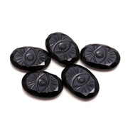 Natural Black Onyx Evil Eye Shape Gemstone, Onyx Evil Eye Hand Carved Stone Beads For Jewelry Making, 25 MM Carved Evil Stone