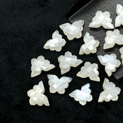 Natural White Moonstone Butterfly Shape Carving Beads, Faceted Butterfly Gemstone, Animal Carving Beads For Jewelry, Charm Beads 14x10MM