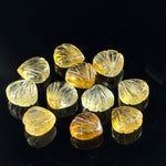 Load image into Gallery viewer, AAA+ Quality Natural Citrine Shell Shape Beads, 8 MM Hand Carved Citrine Seashell, Tiny Carved Beads, Shell Charms, Jewelry and Craft Making