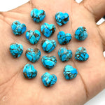 Load image into Gallery viewer, Tiny Copper Turquoise Heart Shape Beads, AAA Turquoise Faceted Heart Shape Briolette's, AAA Hand Carved Heart Charm, 8 MM, Heart Craft Beads