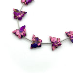 Load image into Gallery viewer, Pink, Purple Mohave Turquoise Butterfly Beads, AAA Turquoise Faceted Butterfly Gemstone Briolette's, Butterfly Charms For Jewelry 14x10 MM